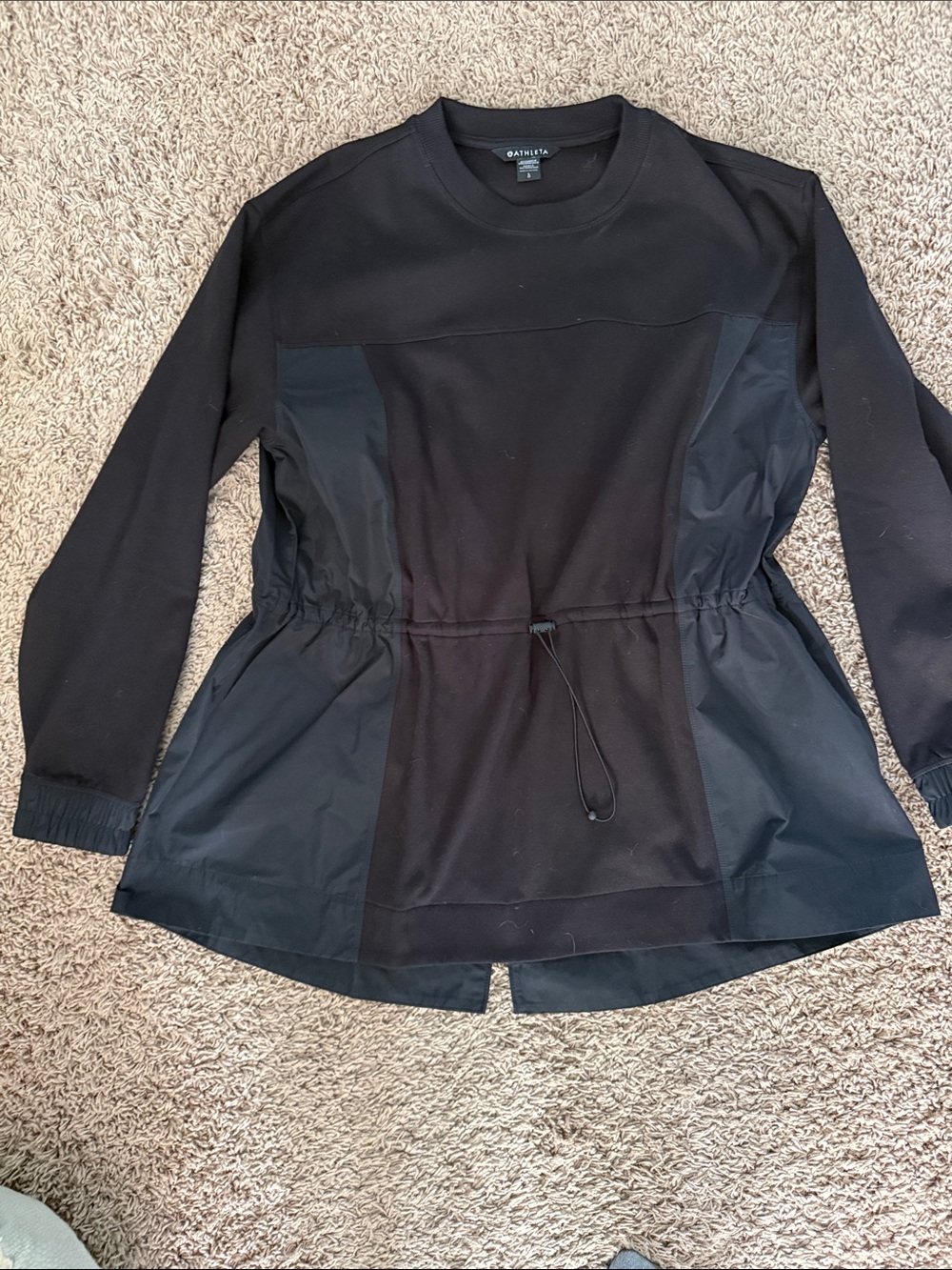 Athleta Black Utility Pullover Jacket with Drawcord Waist